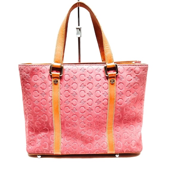 CELINE Tote Bag Pink Suede Leather Vintage Handbag - Picture 1 of 17